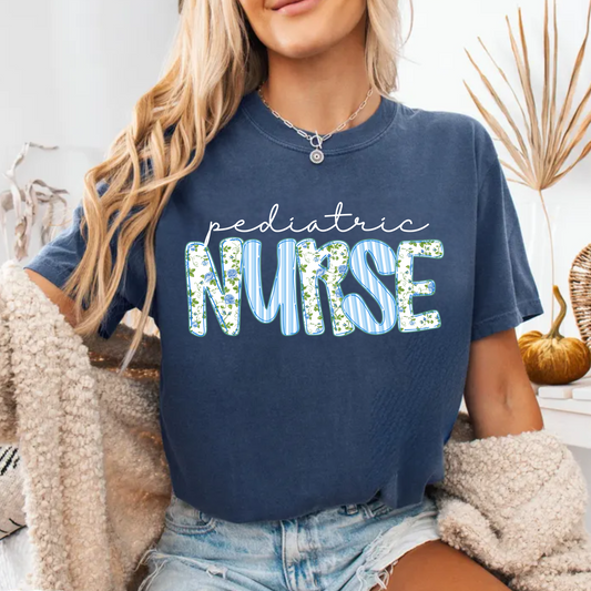 Floral Pediatric Nurse Shirt