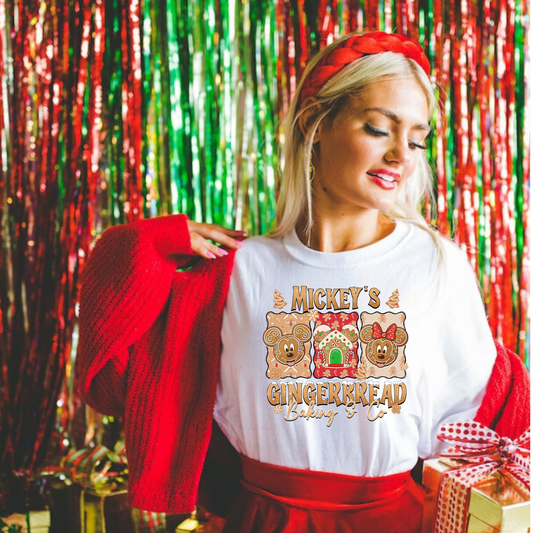 Christmas Mouse Gingerbread Bakery Shirt | Bella Canvas Christmas Graphic Tee
