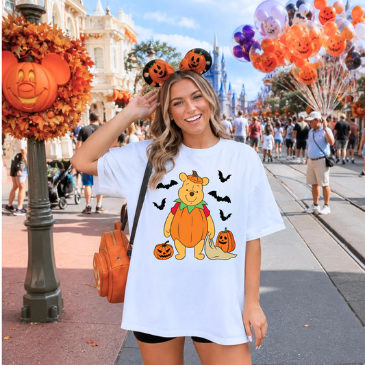 POOH PUMPKIN Halloween Shirt | Magical Theme Park Shirt & Tank | Adult Comfort Colors Tee