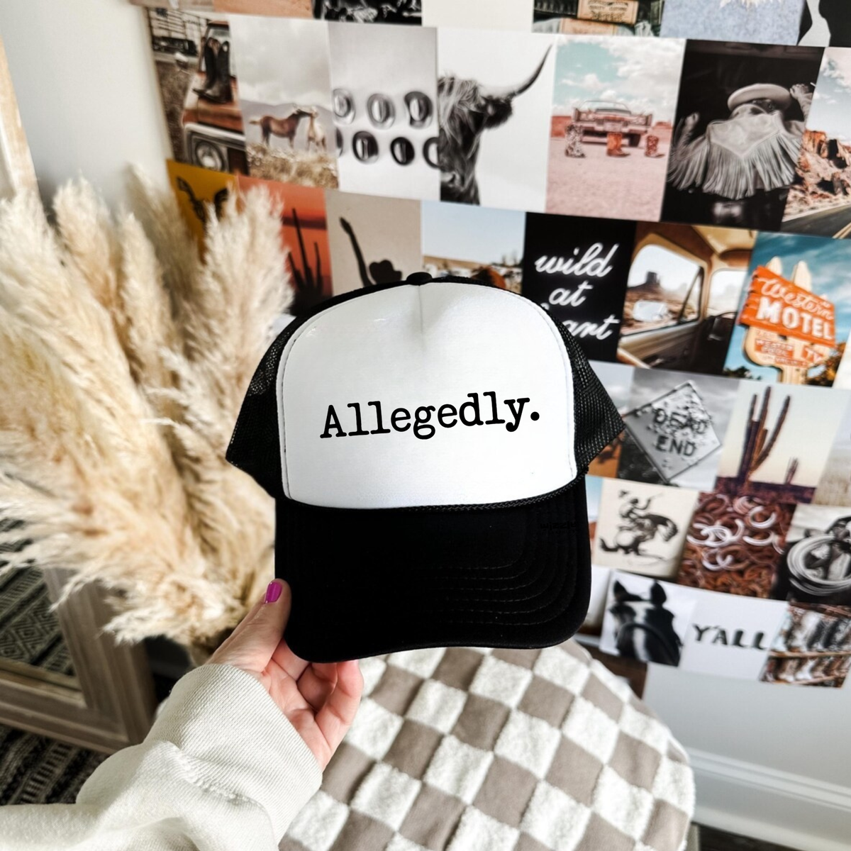 Allegedly Trucker Hat for Women | Funny Sarcastic Hat