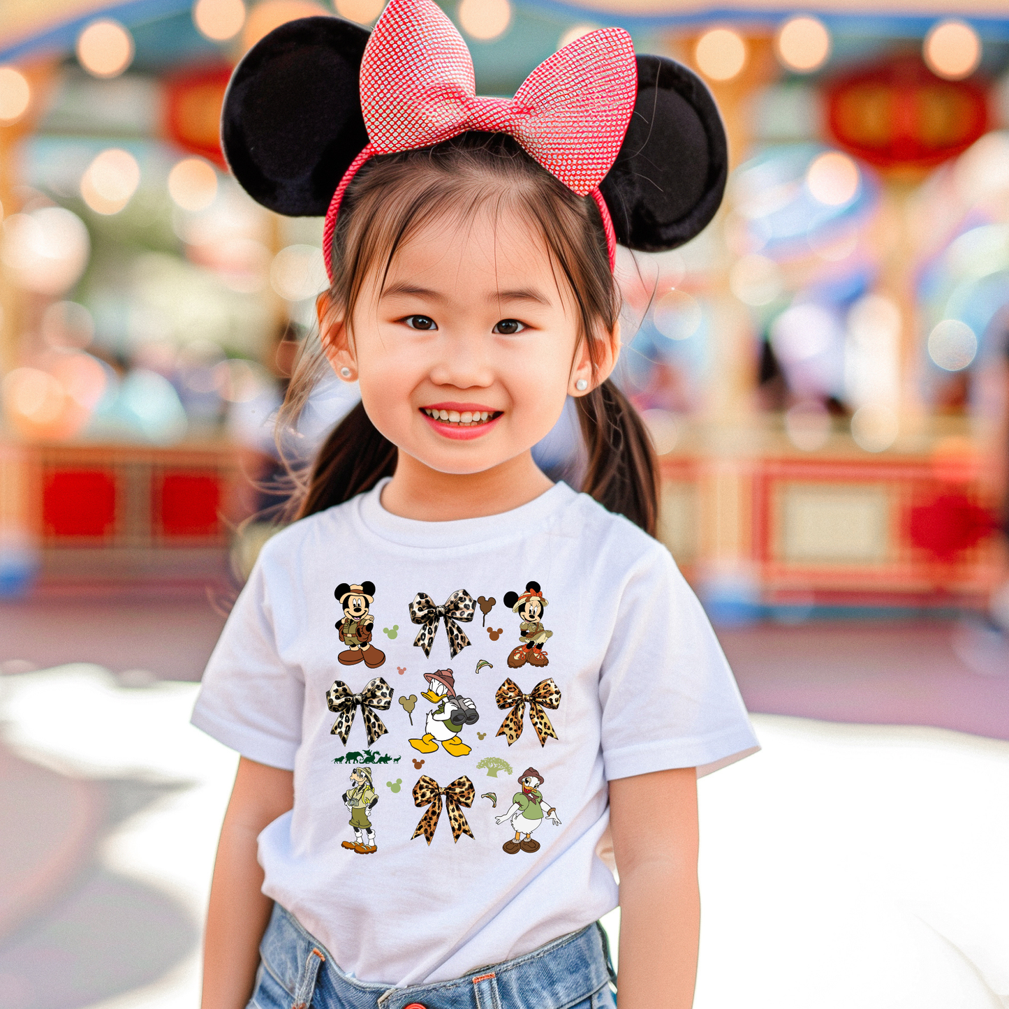 Safari Bows Shirt for Kids