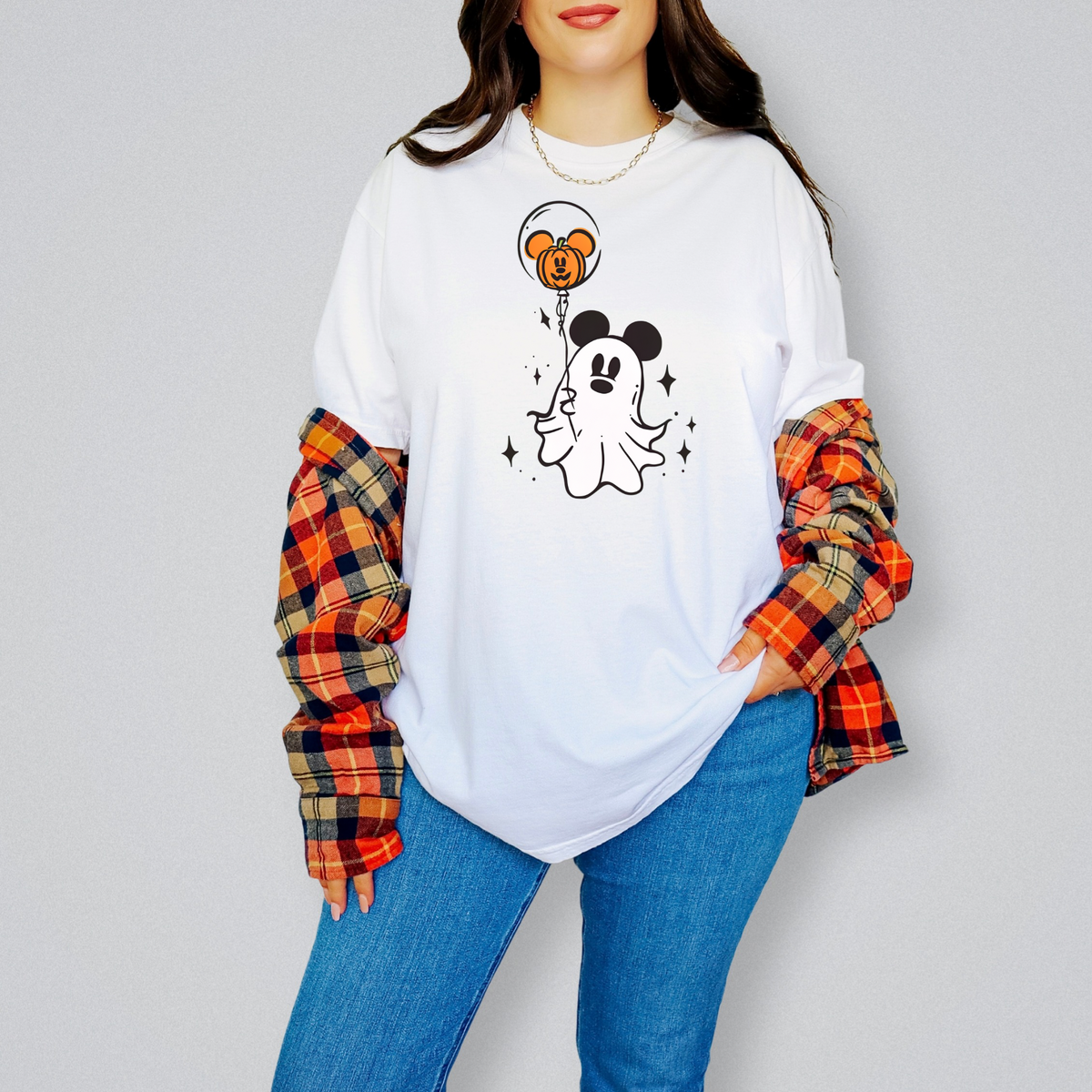 Mickey Halloween Ghost & Balloon Tshirt