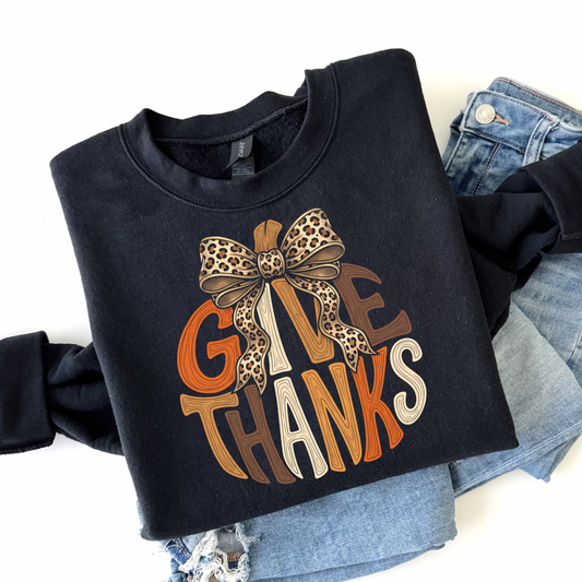 Thankful Leopard Pumpkin Sweatshirt | Fall Thanksgiving Crewneck