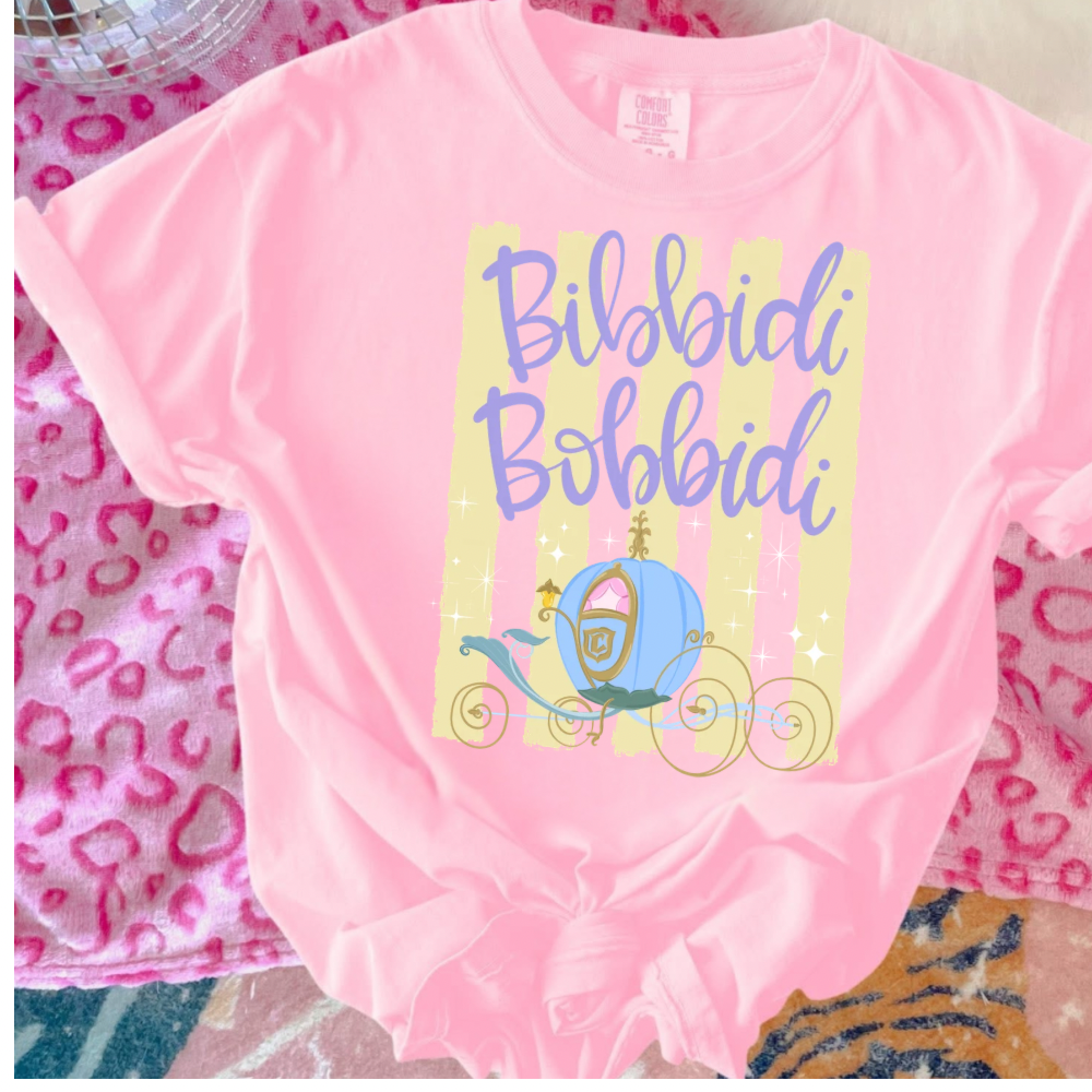 Bibbidi Stripes Preppy TANK OR TEE - COMFORT COLORS - MAGICAL PARK DAY VACATION TOP