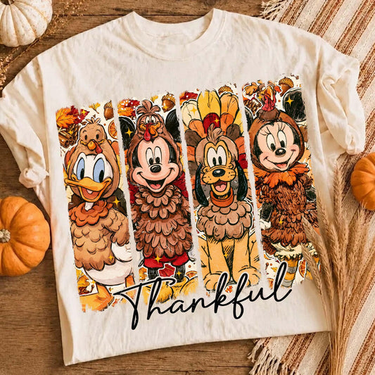 Thanksgiving Mickey & Friends Comfort Colors Shirt | Fall Thanksgiving Tee or Long Sleeve
