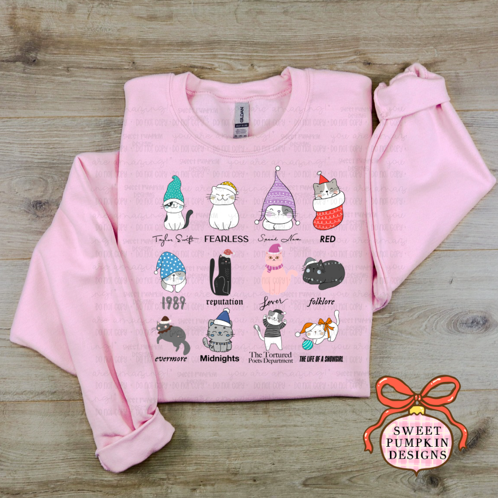 Christmas Cats as Albums Sweatshirt