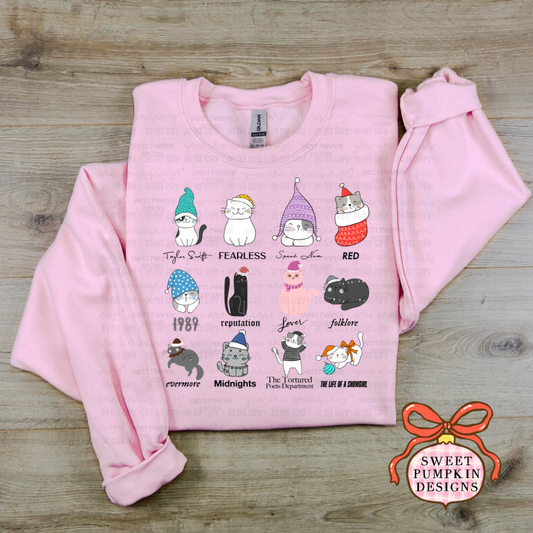 Christmas Cats as Albums Sweatshirt