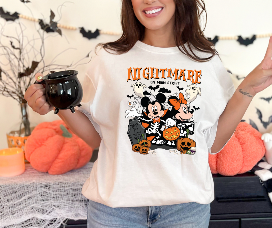 NIGHTMARE ON MAIN ST HALLOWEEN Shirt - Bella Canvas - Halfway to Halloween