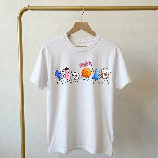 PE TEACHER CUTE DOODLE TSHIRT - TEACHER TUESDAY SALE