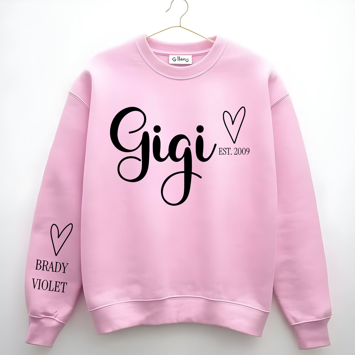 Custom Grandma Sweatshirt with Kids Names on Sleeve, Personalized Nana Mimi Gigi Crewneck, Floral Grandma Gift, Mother’s Day Gift for Grandma