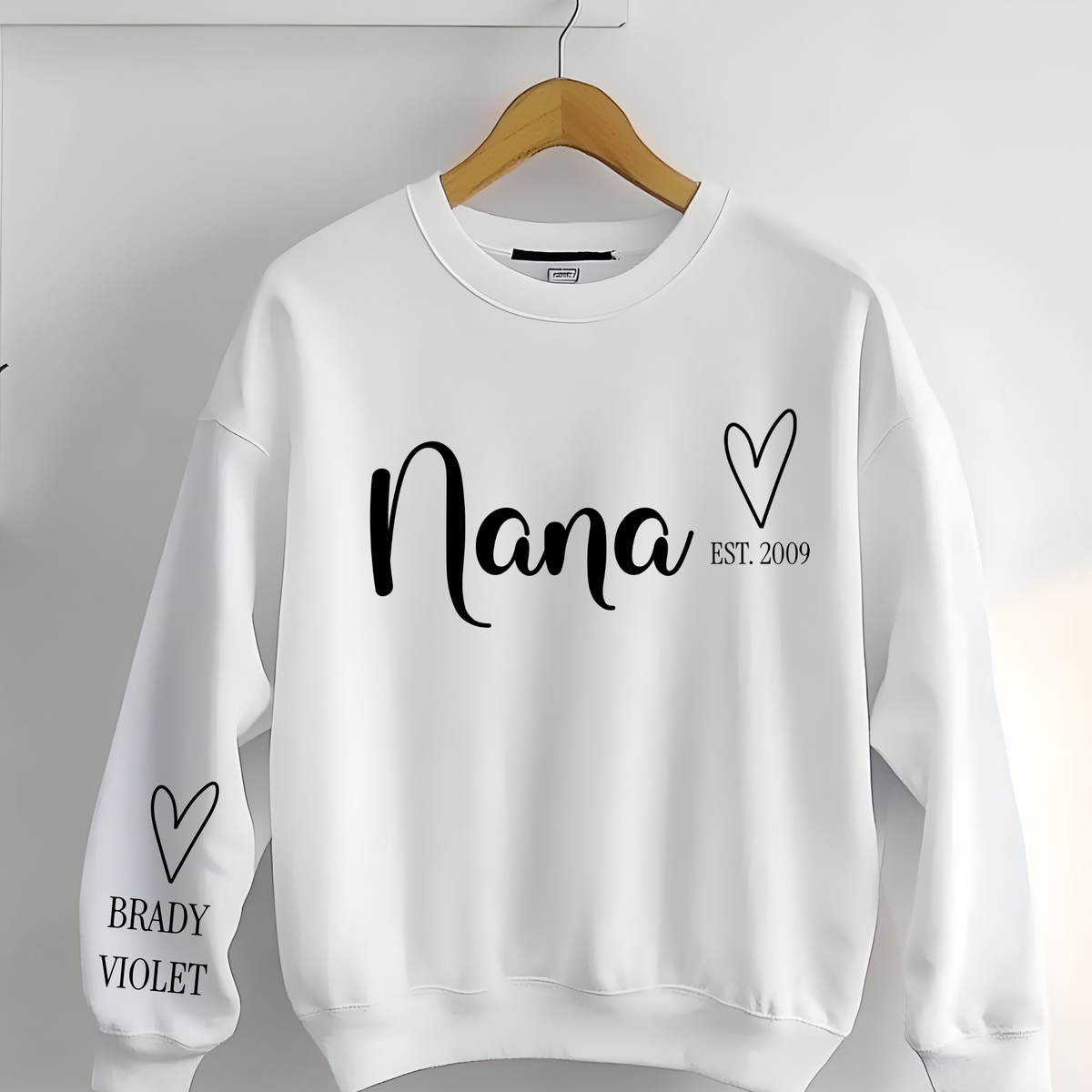 Custom Grandma Sweatshirt with Kids Names on Sleeve, Personalized Nana Mimi Gigi Crewneck, Floral Grandma Gift, Mother’s Day Gift for Grandma