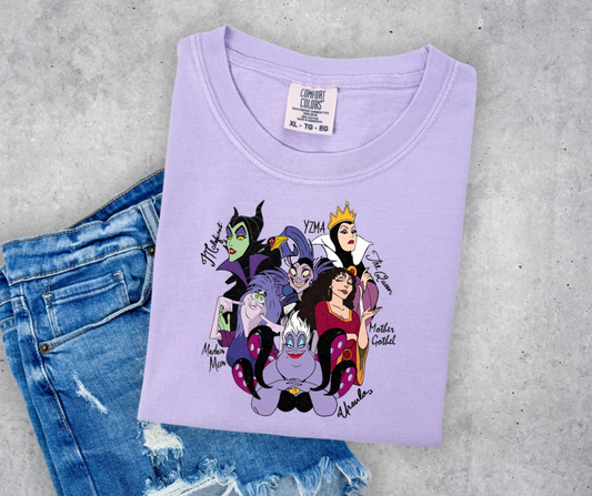 GIRL VILLAINS TANK OR TEE - COMFORT COLORS - MAGICAL PARK DAY VACATION TOP