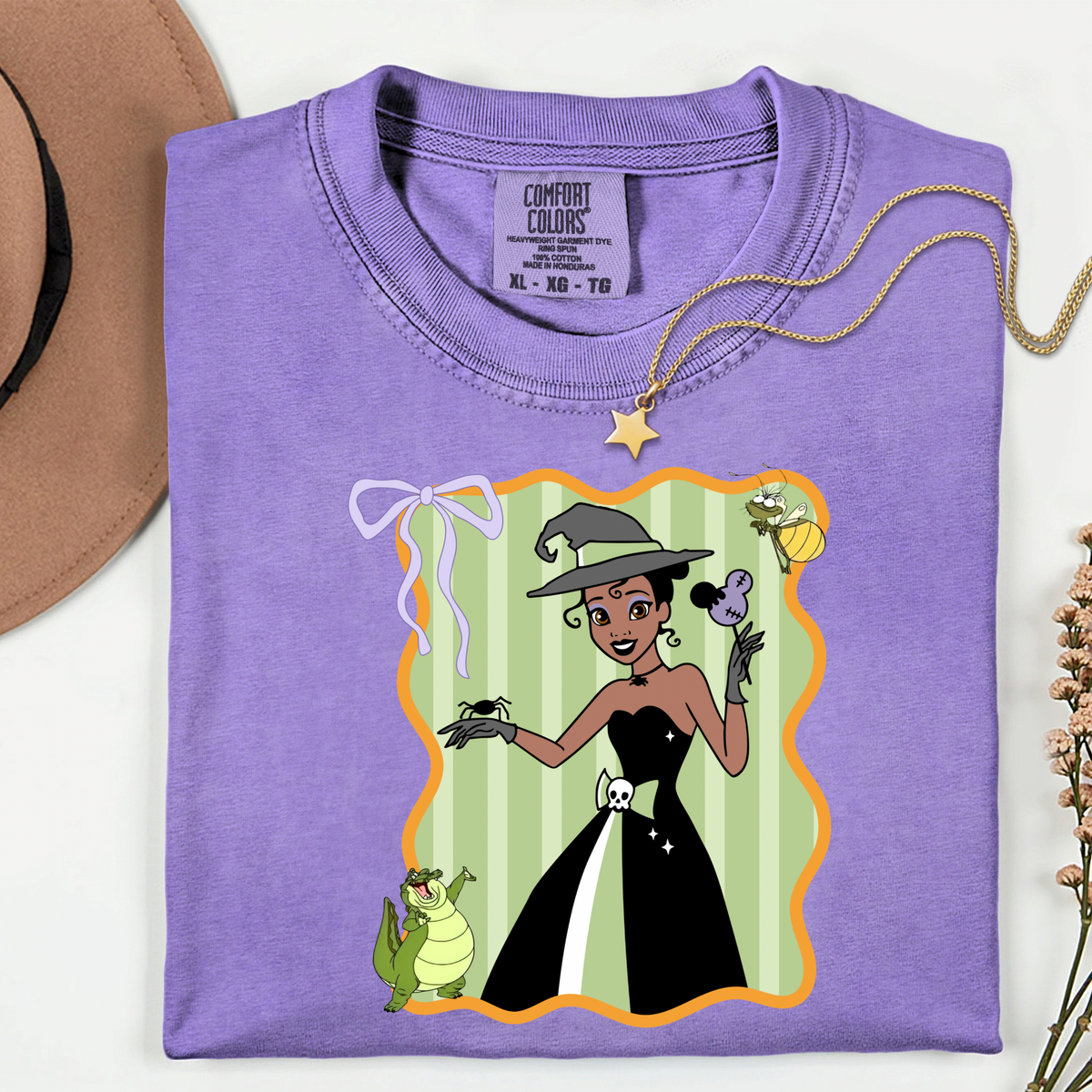 Princess Tiana Halloween Shirt | Magical Theme Park Shirt & Tank | Adult Comfort Colors Tee