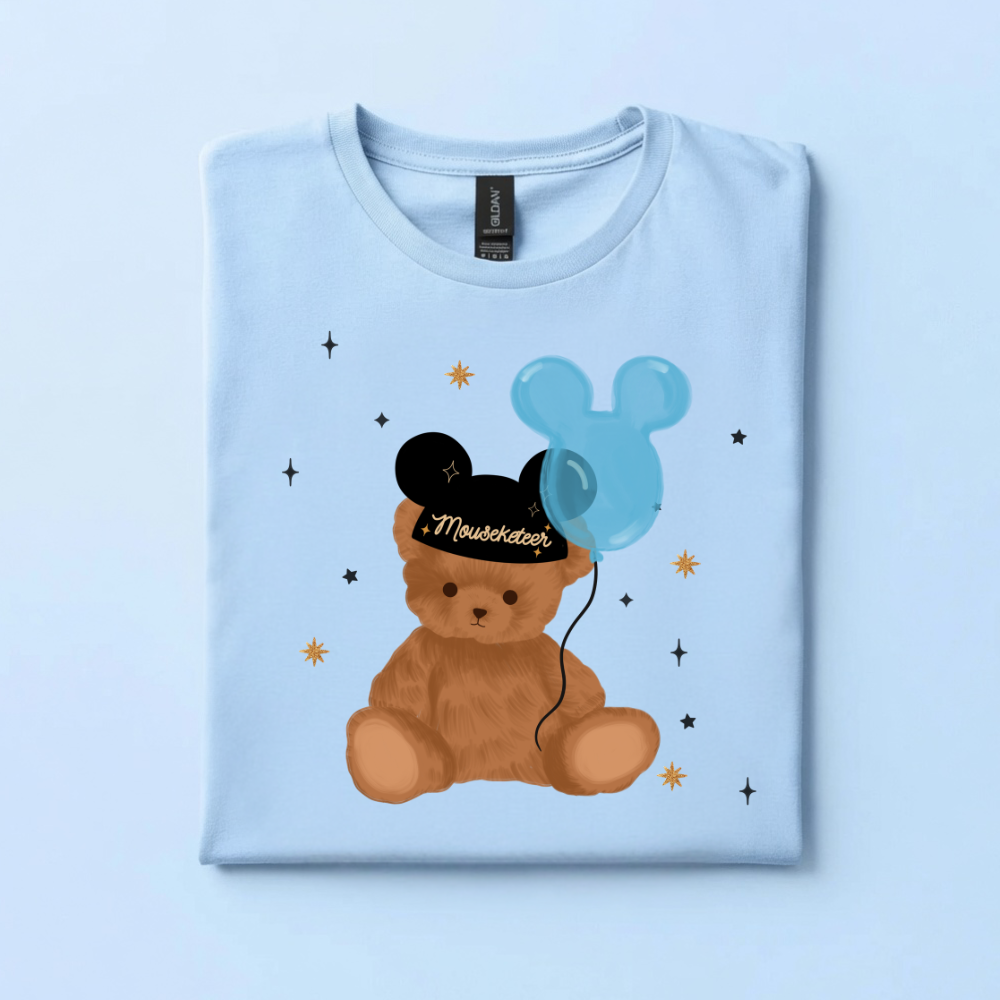 Mouse Club Teddy Bear with Mouse Hat | Magical Theme Park Shirt & Tank | Adult Comfort Colors Tee