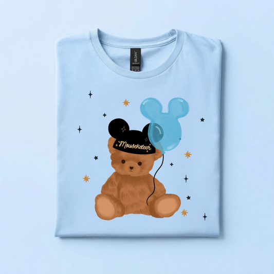 Mouse Club Teddy Bear with Mouse Hat | Magical Theme Park Shirt & Tank | Adult Comfort Colors Tee
