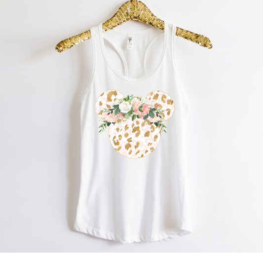 LEOPARD MOUSE Racerback Tank for Women – Lightweight Vacation Graphic Tank