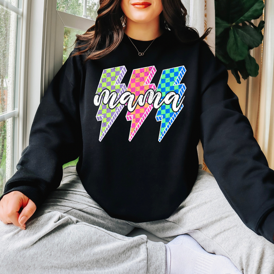Lightning Bolt Mama Sweatshirt | Trendy Mama Crewneck | Cozy Gift for Moms