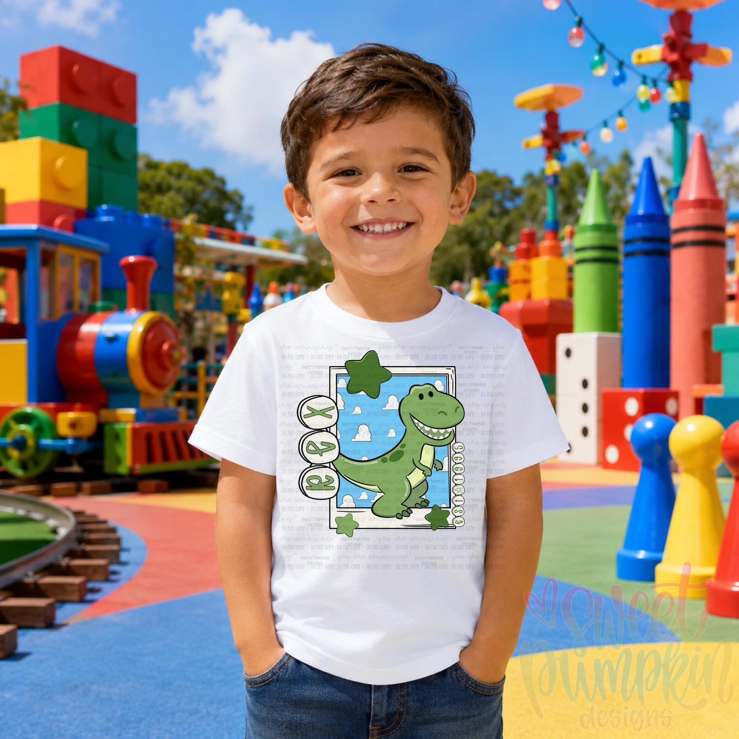 REX TOY WITH BEADS Magical Theme Park Kids Shirt | Toddler & Youth Sizes