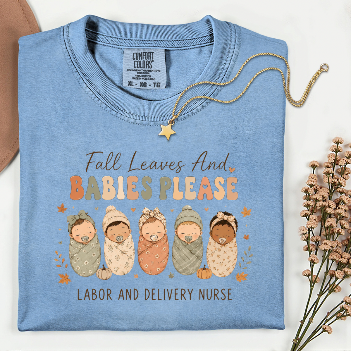 Fall Labor & Delivery Nurse Shirt – Comfort Colors Halloween OB Nurse Tee