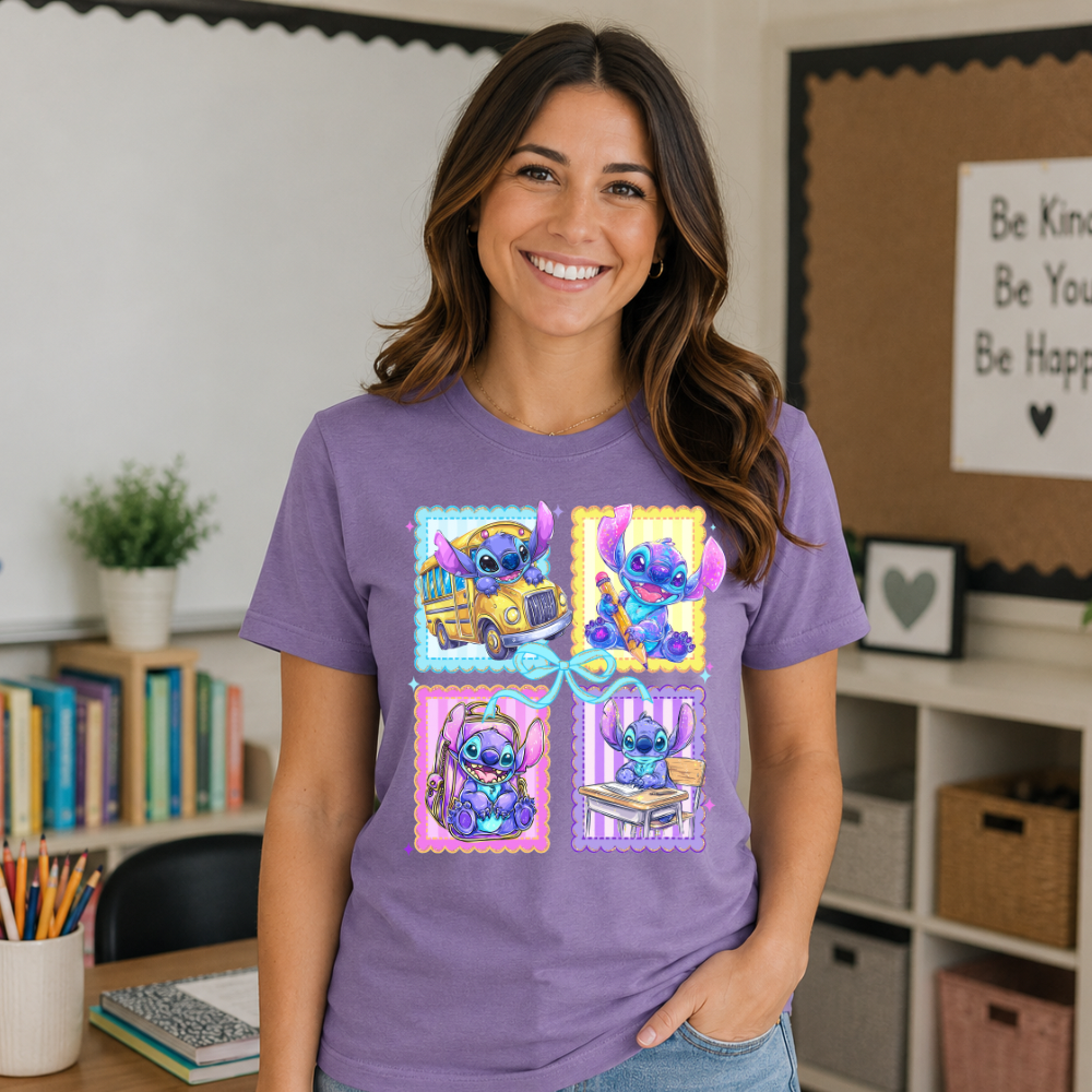 Stitch Back To School Teacher Shirt – School Teacher Comfort Colors Tee