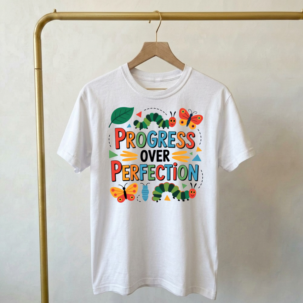 Progress Over Perfection Teacher Shirt – School Teacher Comfort Colors Tee