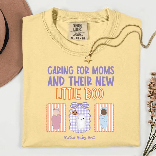 Mother Baby Nurse Halloween Shirt | Comfort Colors Postpartum Nurse Tee | Labor & Delivery L&D Nurse Fall Shirt