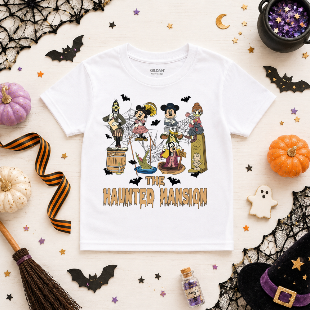 MICKEY HAUNTED MANSION GANG HALLOWEEN SHIRT -  Magical Theme Park Halloween Kids Shirt | Toddler & Youth Sizes - LITTLE BOO CREW SALE