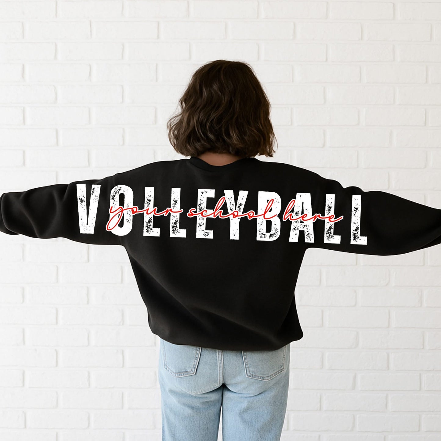 Volleyball Crewneck Sweatshirt with custom school name
