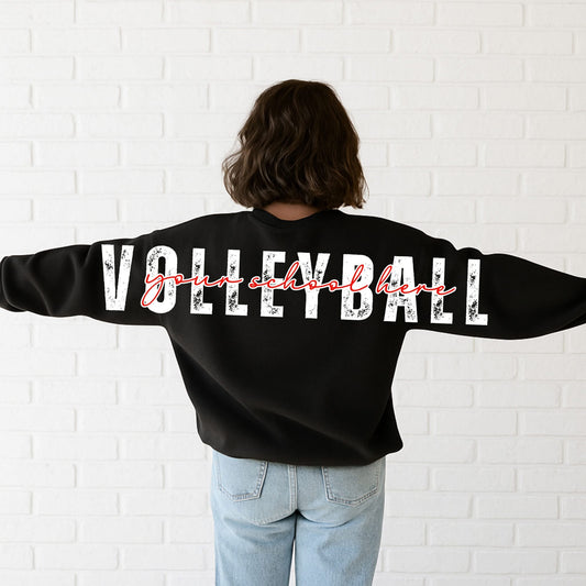 Volleyball Crewneck Sweatshirt with custom school name