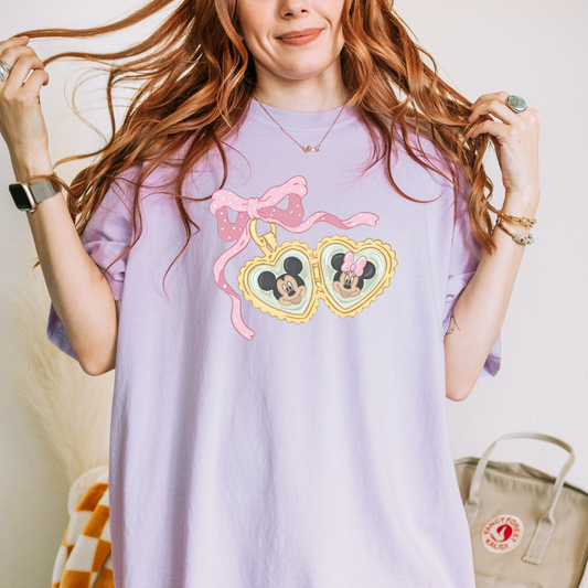 Mouse Locket Pink Bow Shirt