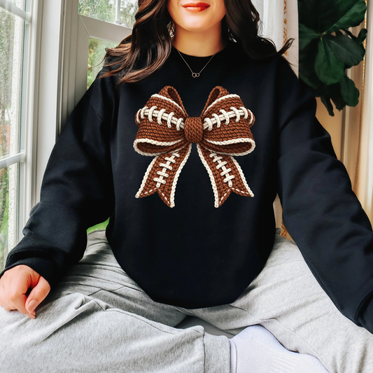 Football Bow Sweatshirt for Women | Cozy Game Day Outfit | Cute Football Mom Gift