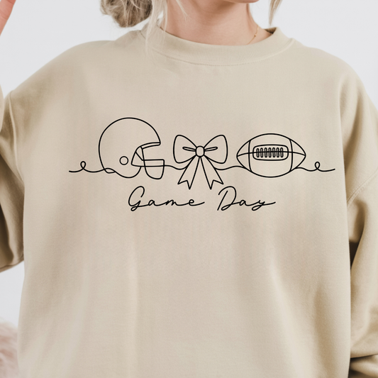 Football Bow Sweatshirt for Women | Cozy Game Day Outfit | Cute Football Mom Gift