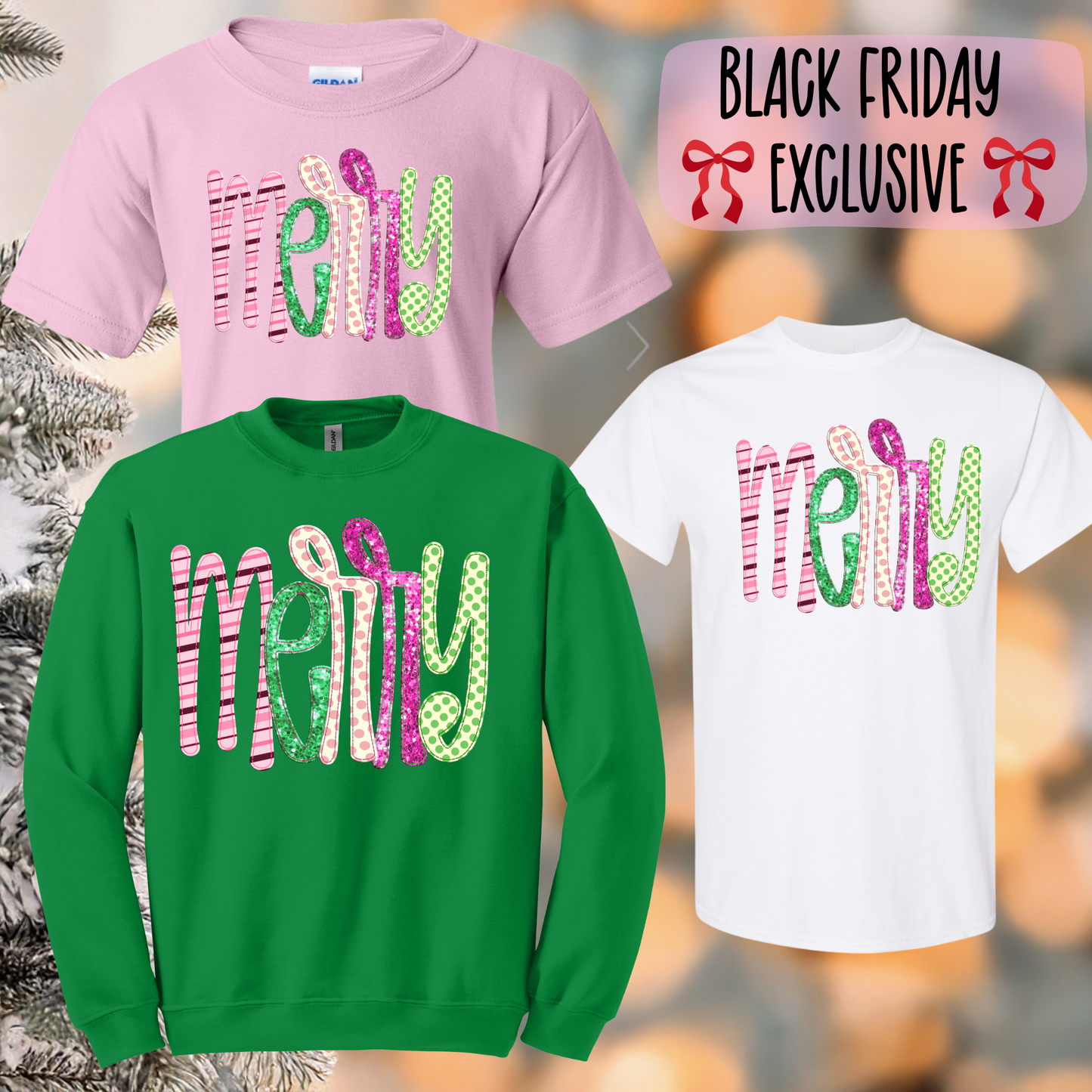 MERRY Christmas Sweatshirt (Tee Available) -Black Friday Exclusive