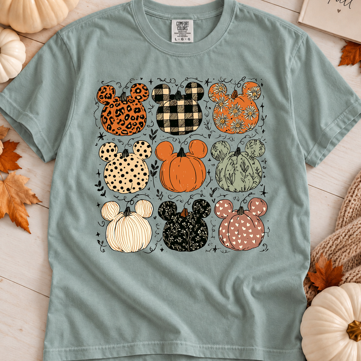BOHO MOUSE PUMPKINS | FALL HALLOWEEN THANKSGIVING COMFORT COLORS TEE