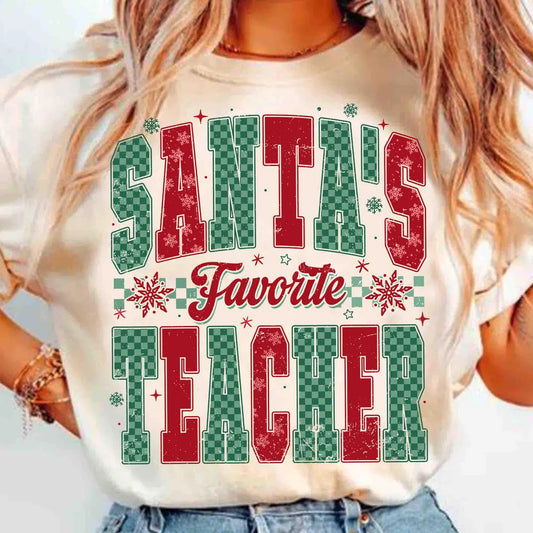SANTA’S FAVORITE TEACHER  TEE - BLACK FRIDAY EXCLUSIVE