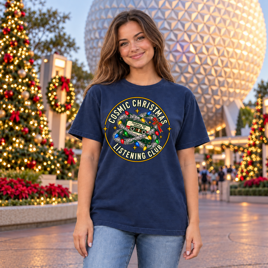 Cosmic Christmas Listening Club Magical Christmas Shirt | Comfort Colors Holiday Tee | Theme Park Christmas Shirt