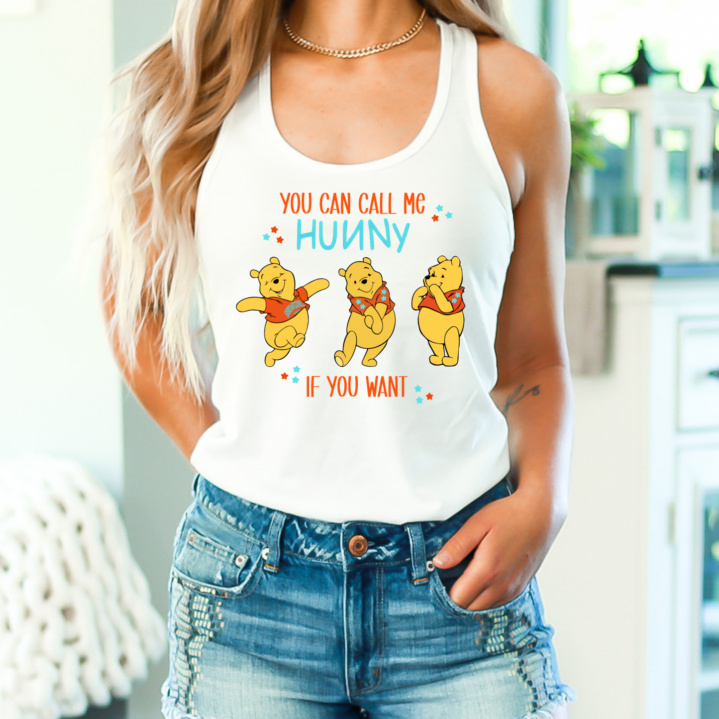 CALL ME HUNNY Racerback Tank for Women – Lightweight Vacation Graphic Tank