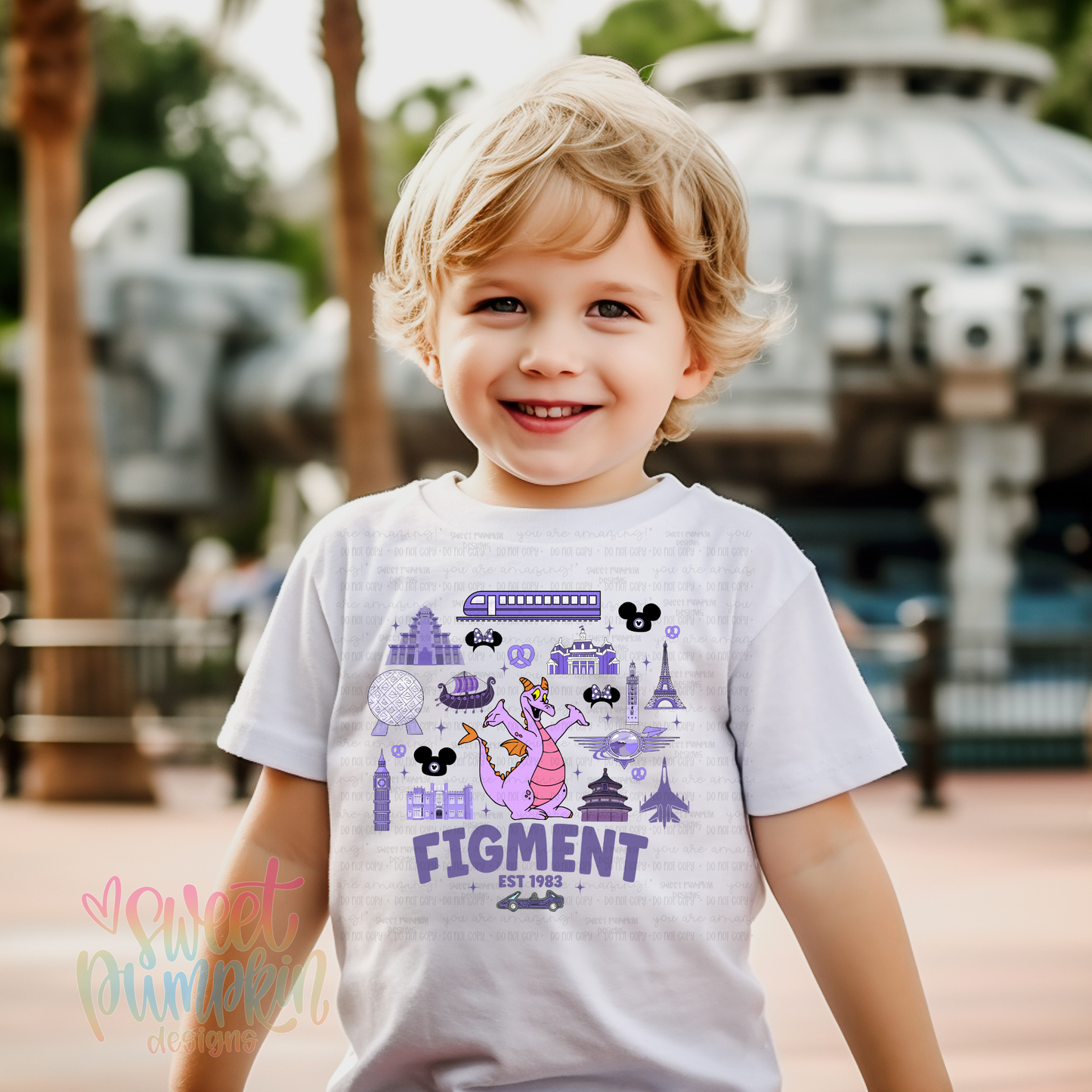 PURPLE FIGGY DRAGON Magical Theme Park Kids Shirt | Toddler & Youth Sizes