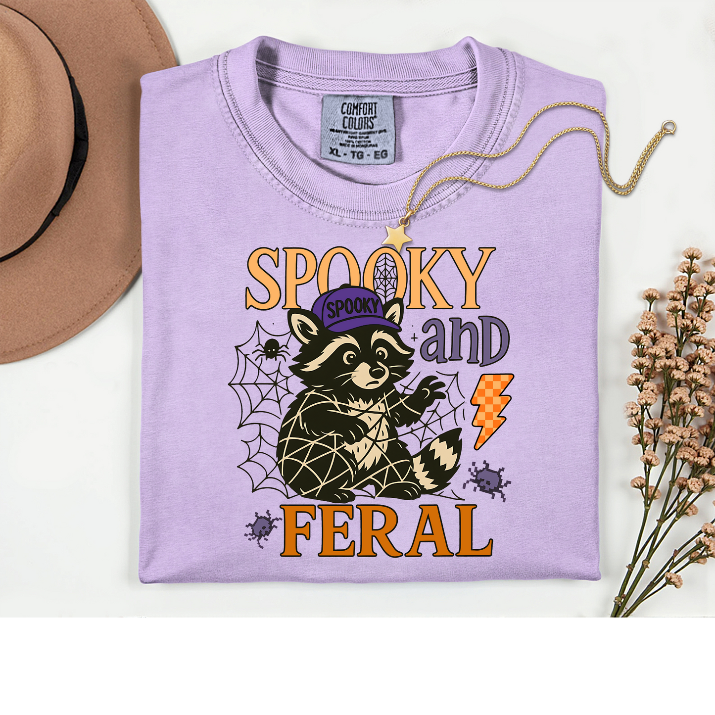 Feral & Spooky Raccoon Halloween Shirt Comfort Colors