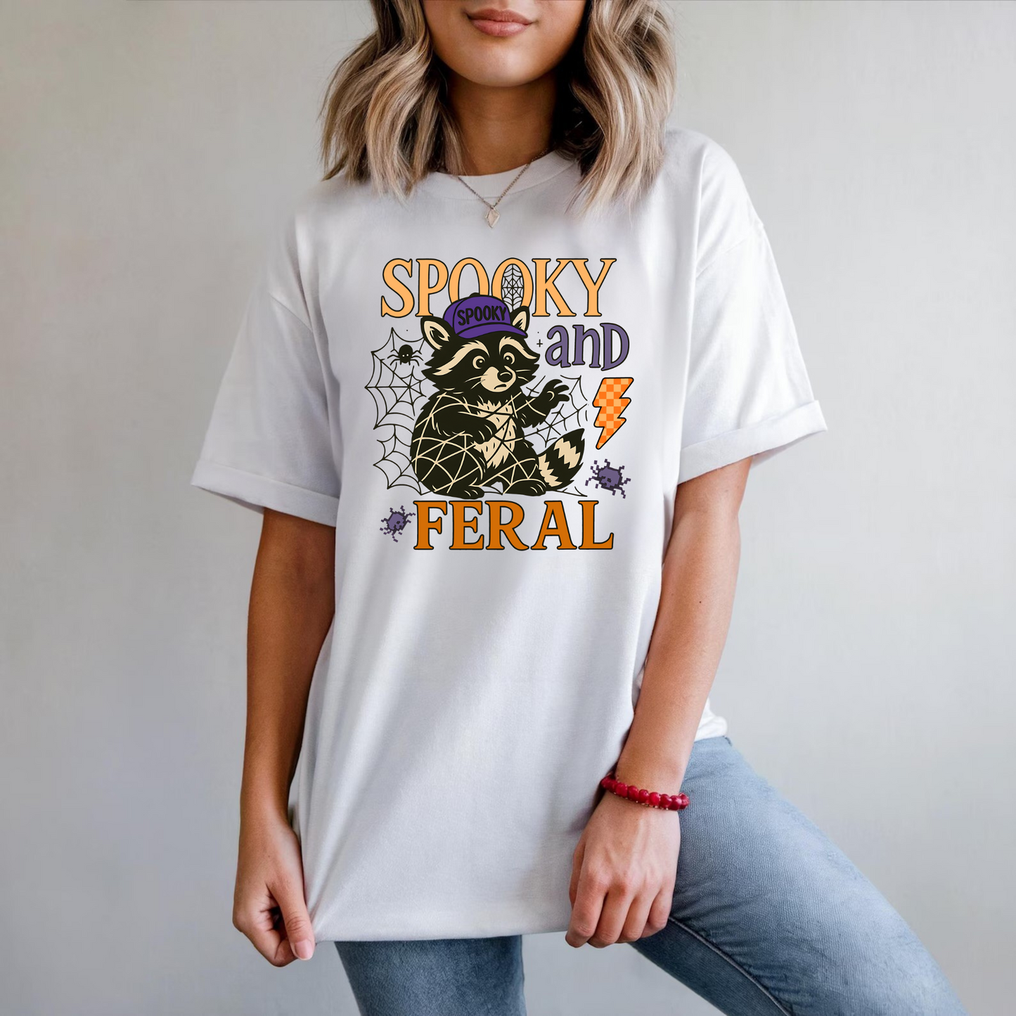 Feral & Spooky Raccoon Halloween Shirt Comfort Colors