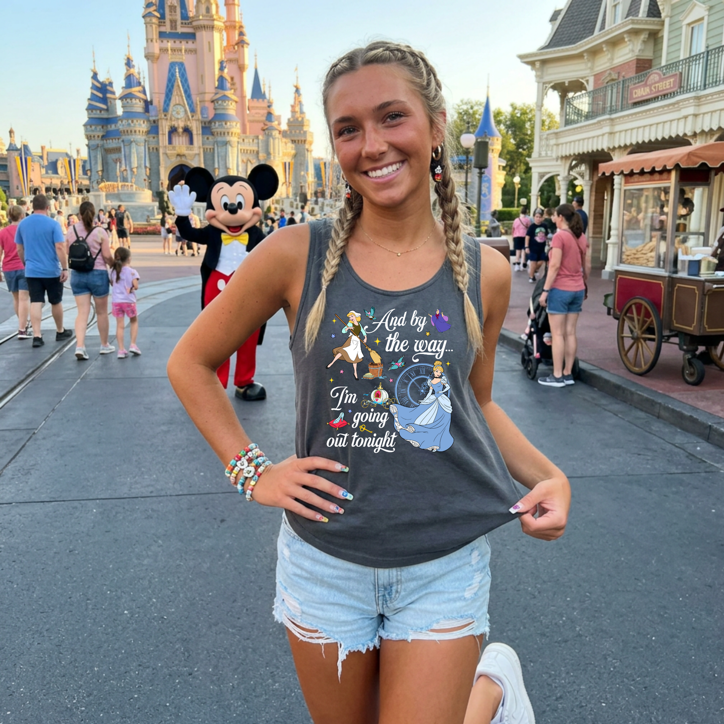 CINDY I’M GOING OUT TONIGHT TANK OR TEE - COMFORT COLORS - MAGICAL PARK DAY VACATION TOP