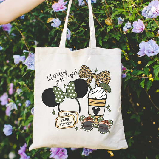 AK JUST A GIRL SAFARI TOTE BAG