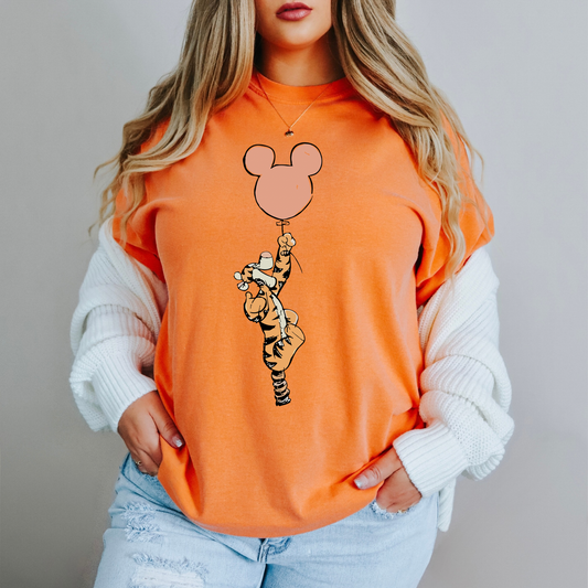 TIGGER BALLOON Comfort Colors T-Shirt for Women | Vintage Washed Tee | Theme Park Outfit Gift
