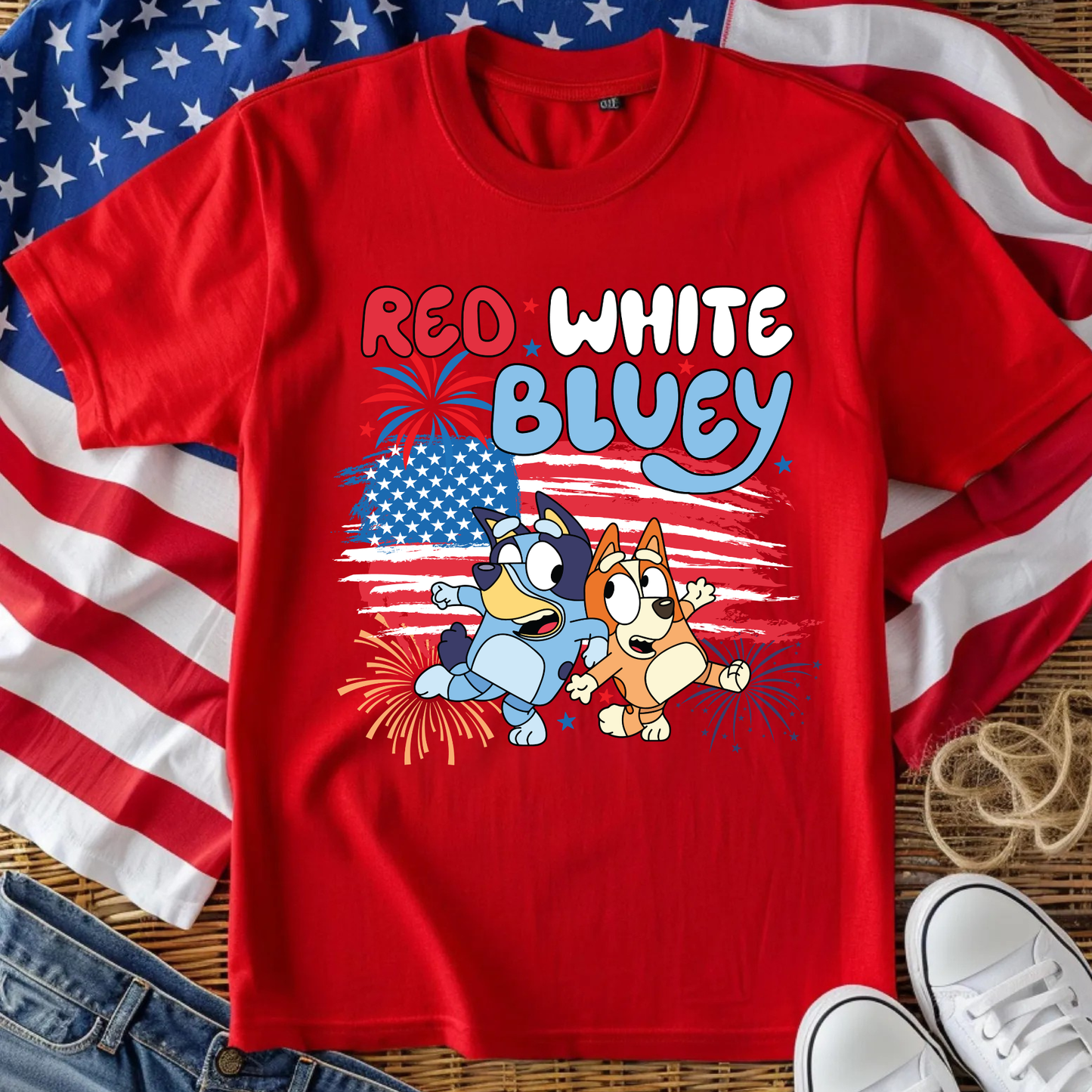 RED, WHITE BLUE DOG - PATRIOTIC SHIRT FOR KIDS - LIMITED RELEASE