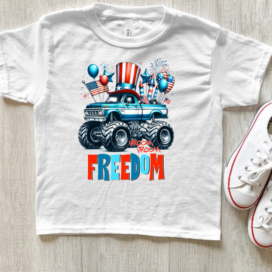PATRIOTIC MONSTER TRUCK T-SHIRT - PATRIOTIC SHIRT FOR KIDS - LIMITED RELEASE