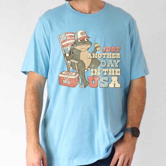 Men’s Funny Frog Patriotic Shirt | Bella Canvas Fourth of July Graphic Tee | USA Summer Shirt for Men