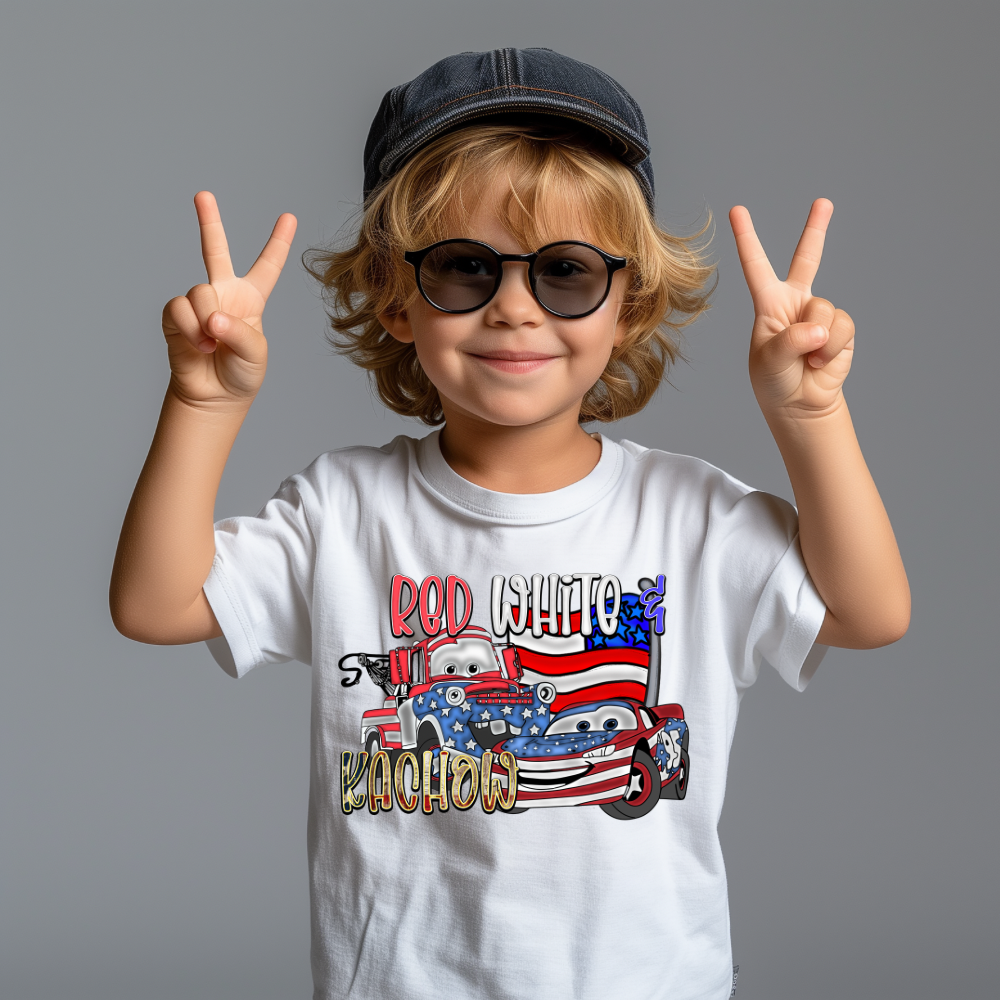 Patriotic Cars T-SHIRT - PATRIOTIC SHIRT FOR KIDS