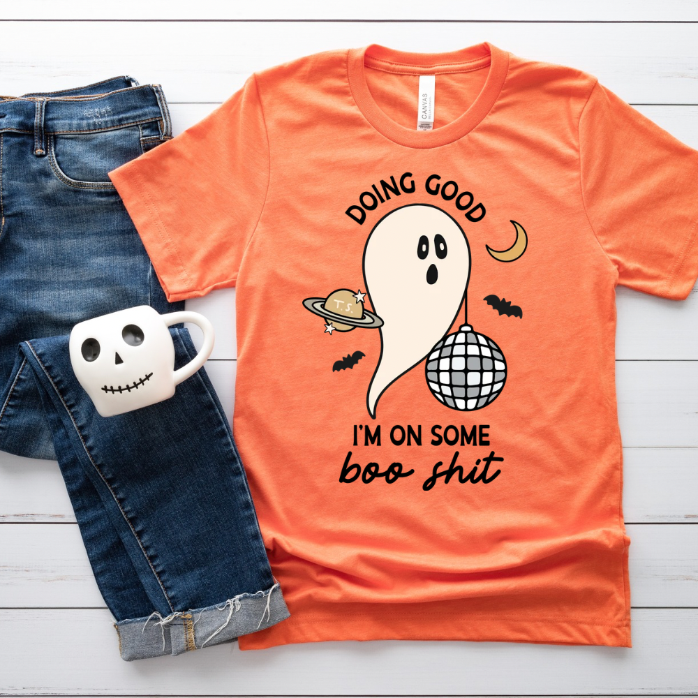 I’M DOING GOOD GHOST SHIRT | Bella Canvas Halloween Graphic Tee