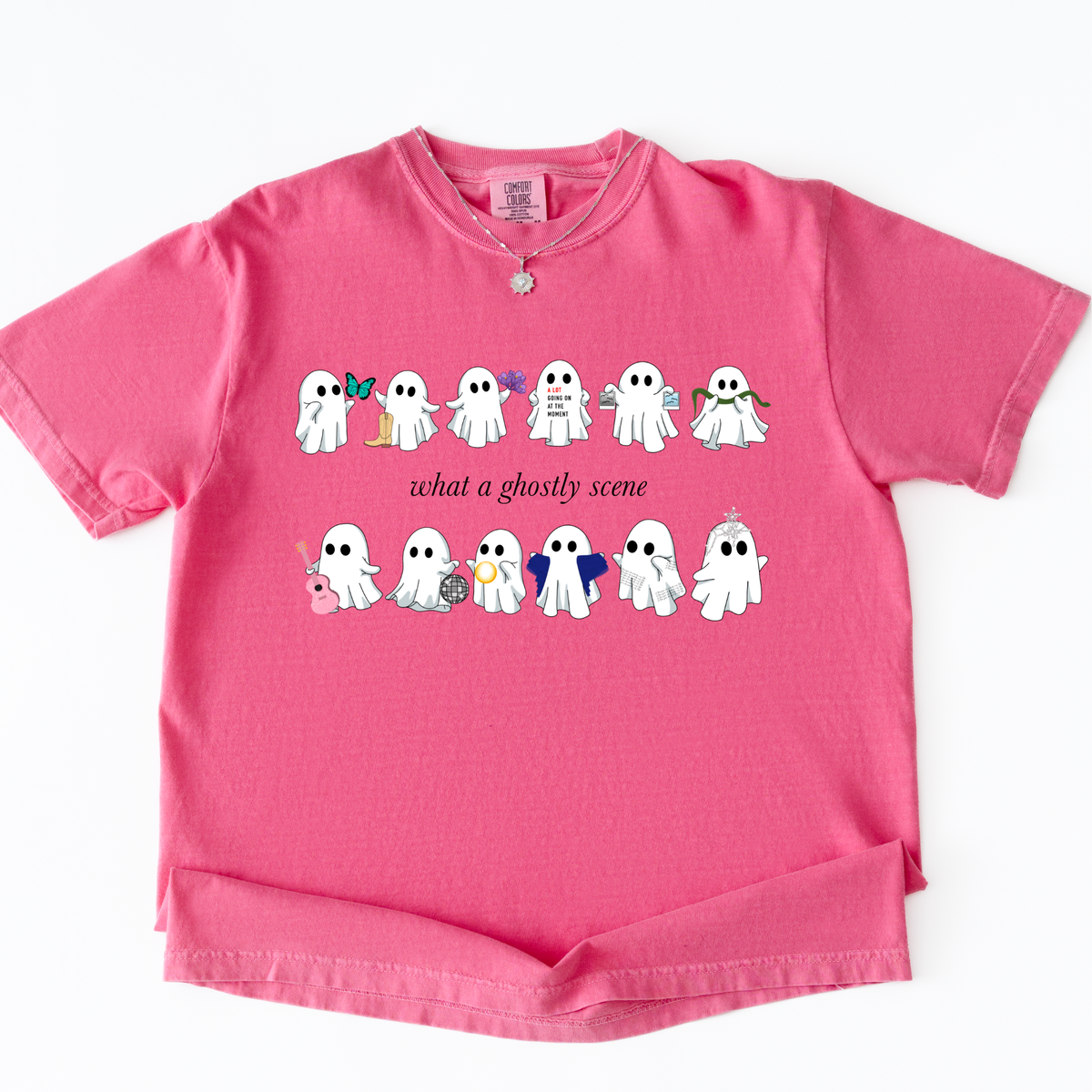 GHOSTLY SCENE Halloween Shirt – Comfort Colors Short-Sleeve or Long-Sleeve Tee