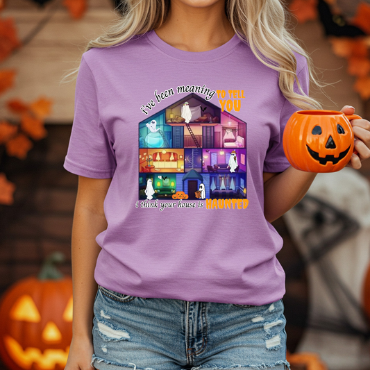 YOUR HOUSE IS HAUNTED Halloween Shirt – Comfort Colors Short-Sleeve or Long-Sleeve Tee